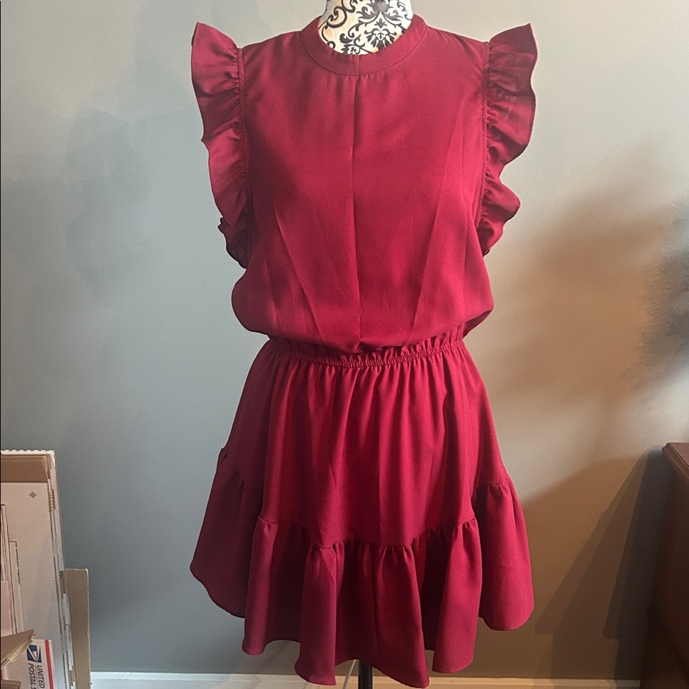 TCEC Dress, Maroon Burgundy, Size M